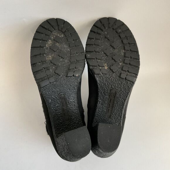 Timberland Leather Ortholite Faux Fur Cuff Buckle Bootie Black 8.5 - Picture 9 of 12